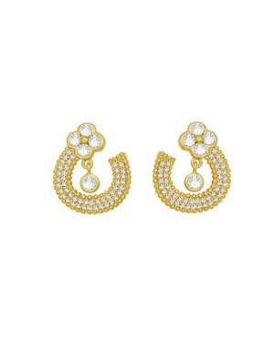 Brinco Fundicao - 102 Zirconia - Tranca Flor c/ Red. Aberto 15mm (Faz Lado) - 00 - 15mm x 18mm - 3.60gr