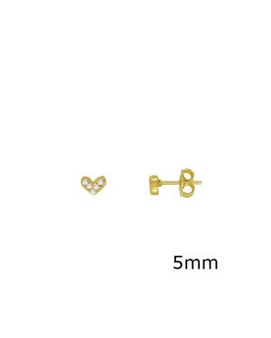Brinco Fundicao - 10 Zirconia - Coracao Peq 5mm - 00 - 5mm x 3mm - 0.65gr