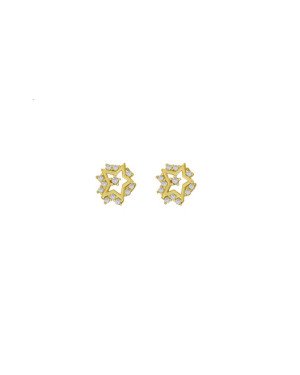 Brinco Fundicao - 24 Zirconia - Estrelinha Deslocada 7mm - 00 - 7mm x 7mm - 1.06gr