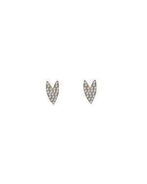 Brinco Fundicao - 42 Zirconia - Coracao Irregular 9mm c/ Rodio - 00 - 5mm x 9mm - 0.79gr