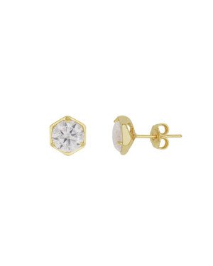 Brinco Fundicao - 2 Zirconia - Hexagono c/ Tres Garras 9mm  - 00 - 9mm x 9mm - 2.52gr