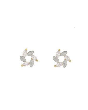 Brinco Fundicao - 6 Zirconia - Cata-Vento 10mm c/ Rodio - 00 - 10mm x 11mm - 1.95gr