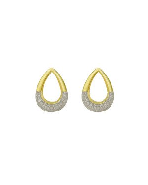 Brinco c/ Gota Vazada Estampada 15mm c/ Rodio - 00 - 11mm x 15mm - 1.25gr