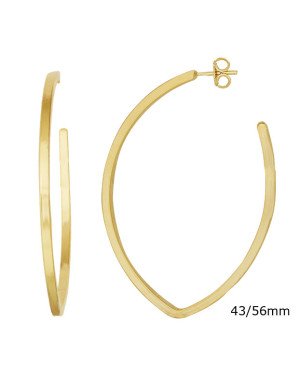 Brinco Argola Navete Aberta Tubo Medio - 00 - 41mm x 53mm - 4.86gr