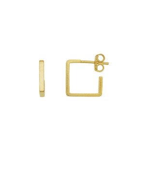 Brinco Argola Quadrada Tubo Usinado  - 00 - 13mm x 13mm - 1.66gr
