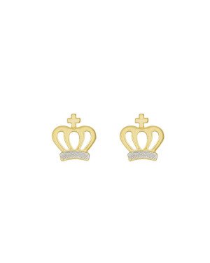 Brinco Coroa Vaz c/ Detalhes Reticulado 12mm c/ Rodio - 00 - 12mm x 12mm - 1.14gr