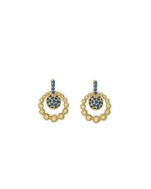 Brinco Fundicao 42 Zirconia - Argola de Bolinha c/ Bola no Meio - 00 - 10mm x 13mm - 1.93gr