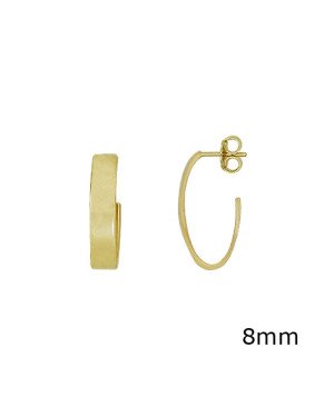 Brinco Argola Tubo Usinado Oval Media - 00 - 10mm x 19mm - 2.68gr