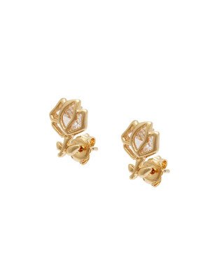 Brinco Fundido 2 Zirconia - Rosa Vaz Invertida - 00 - 10mm x 12mm - 2.16gr