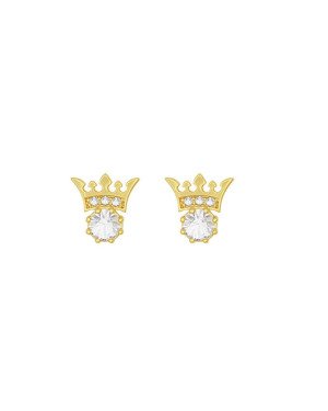 Brinco Fundido 8 Zirconia - Coroa c/ Solitario  - 00 - 10mm x 12mm - 1.91gr