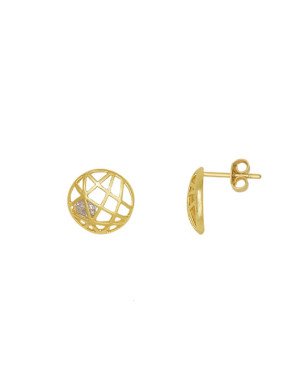 Brinco Fundido 2 Zirconia - Redondo 12mm c/ Diversos Vaz - 00 - 12mm x 12mm - 1.73gr