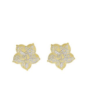 Brinco Flores Estampada 16mm c/ Rodio - 00 - 16mm x 16mm - 2.80gr