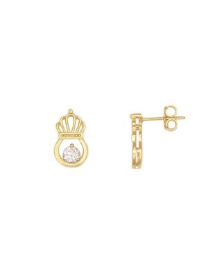 Brinco Fundicao - 2 Zirconia - Coroa c/ Redondo Liso - 00 - 8mm x 14mm - 1.88gr