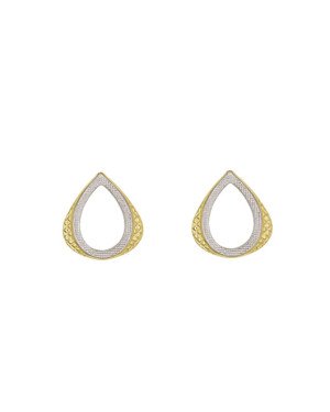 Brinco Gota Vaz Reticulada 13mm c/ Rodio - 00 - 12mm x 13mm - 1.14gr