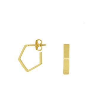 Brinco Tubo Usinado Argola Pentagono - 00 - 14mm x 16mm - 2.12gr