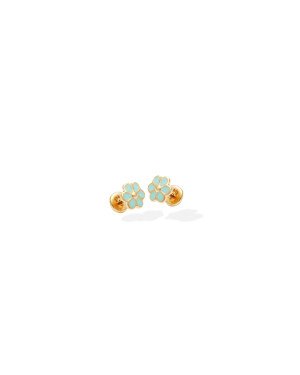 Brinco TP Flor 7mm p/ Resina Verde Harmonia   - 00 - 7mm x 7mm - 0.70gr