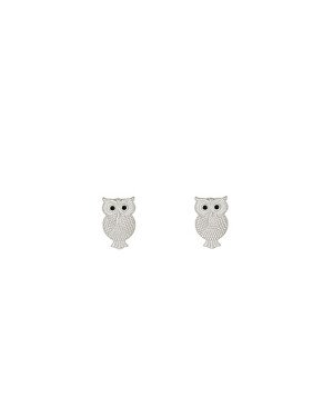 Brinco AG Coruja Pena Estampada c/ Resina - G5 - 5mm x 8mm - 0.77gr