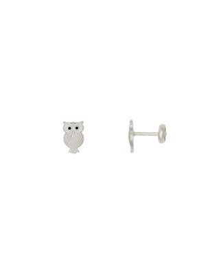 Brinco AG TP Coruja Pena Estampada c/ Resina - G5 - 5mm x 8mm - 0.81gr
