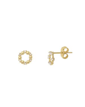 Brinco Fundicao - 12 Zirconia Redondo Vazado 7mm - 00 - 7mm x 7mm - 0.80gr
