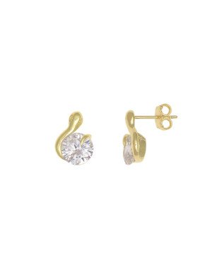Brinco Fundicao - 2 Zirconia - Cobra  - 00 - 10mm x 13mm - 3.04gr