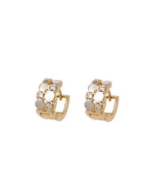 Brinco Fundicao - 8 Zirconia - Argola 14mm 4 Redondo c/ Rodio - 00 - 7mm x 14mm - 3.46gr
