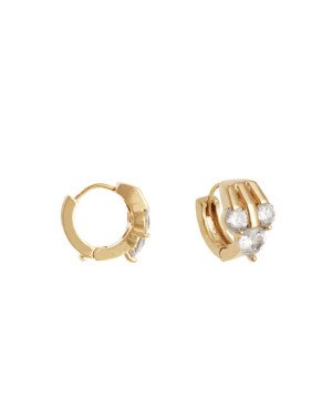 Brinco Fundicao - 6 Zirconia -  Argola c/ 3 Palito  - 00 - 9mm x 14mm - 4.54gr