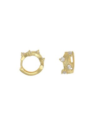 Brinco Fundicao - 8 Zirconia - Argola Centro Picotado  - 00 - 6mm x 12mm - 1.65gr