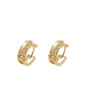 Brinco Fundicao - 12 Zirconia - Argola Centro Irregular  - 00 - 5mm x 14mm - 3.46gr