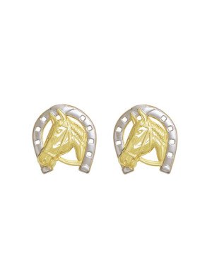 Brinco Cavalo c/ Ferradura 18mm c/ Rodio - 00 - 18mm x 19mm - 3.05gr