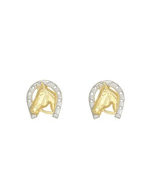 Brinco Cavalo c/ Ferradura 13mm c/ Rodio - 00 - 13mm x 13mm - 1.73gr
