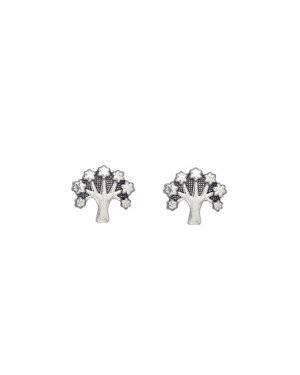 Brinco AG (Envelhecida) Arvore da Vida  - G5 - 11mm x 10mm - 1.22gr
