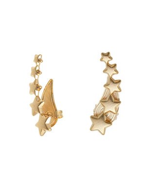Brinco Ear Cuff  c/ 5 Estrelas Reticulada - 00 - 10mm x 30mm - 3.17gr