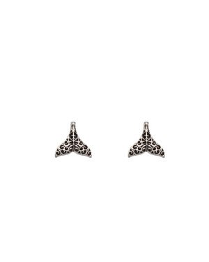 Brinco AG (Envelhecida) Rabo de Sereia 8mm Estampado  - G5 - 8mm x 8mm - 0.72gr