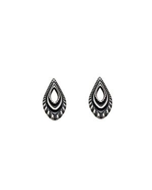 Brinco AG (B. Envelhecido) Gota 13mm Estampado Diversos  - G5 - 7mm x 13mm - 1.24gr