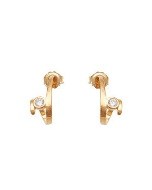 Brinco Fundido Ear Jacket Delicado Trc Zirconia p/ Gota Zirconia (faz lado) - 00 - 7mm x 16mm - 1.60gr
