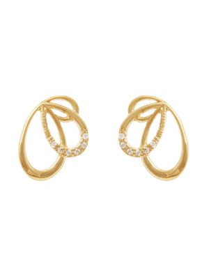 Brinco Fundido 3 Gotas c/ Zirconia (faz lado) - 00 - 14mm x 18mm - 1.83gr