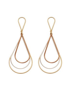 Brinco Tranca Gota Fio p/ 3 Gotas Fio 3 Ouros  - 00 - 25mm x 61mm - 4.20gr
