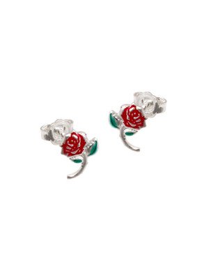 Brinco Prata Rosa 8mm (c/ Resina) - G6 - 7mm x 10mm - 0.79gr
