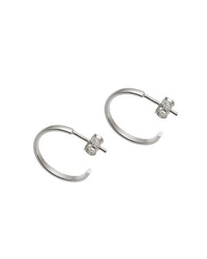 Brinco Prata Argola Fio 1/2 Cana 17mm c/ Pino - G1 - 2mm x 17mm - 1.51gr