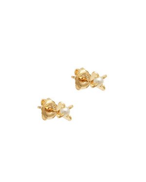 Brinco Solitario Perola 3mm c/ 4 Garras - 00 - 4mm x 4mm - 0.68gr