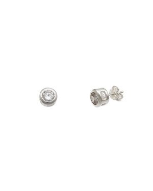 Brinco AG Redondo 8mm c/ Zirconia - 00 - 7mm x 7mm - 2.30gr