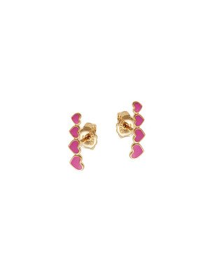 Brinco Coracao Com Resina Ear Cuff Baby  - 00 - 14mm x 4mm - 0.80gr