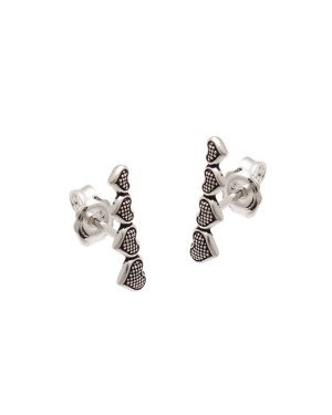 Brinco AG (Envelhecida) Coracao Reticulado Ear Cuff Baby - G5 - 14mm x 4mm - 0.68gr