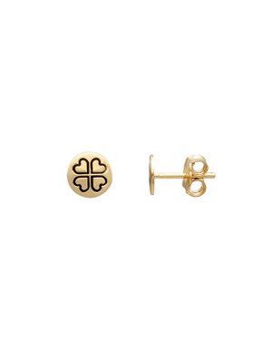 Brinco Redondo Liso 6mm c/ Trevo (Resina) - 00 - 6mm x 6mm - 0.80gr