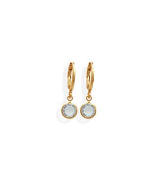 Brinco Argola 12mm c/ Acrilico 7mm  - 00 - 12mm x 21mm - 1.47gr
