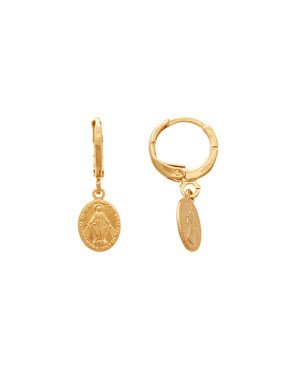Brinco Argolinha p/ Nossa Senhora Gracas Borda Oracao - 00 - 13mm x 26mm - 1.92gr