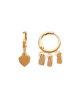 Brinco Argolinha 12mm p/ 3 Coracoes Liso - 00 - 12mm x 20mm - 2.16gr