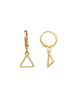 Brinco Argolinha Fundido Triangulo Diamantado - 00 - 12mm x 23mm - 1.37gr