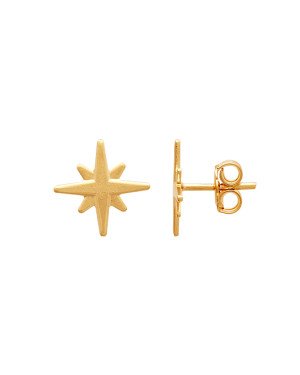 Brinco Estrela 8 Pontas Lisa  - 00 - 12mm x 12mm - 0.93gr