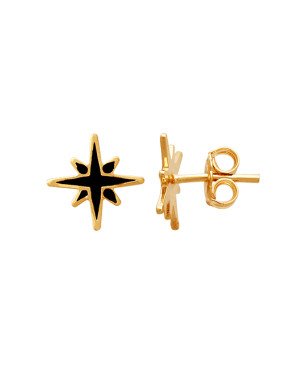 Brinco Estrela c/ Resina  - 00 - 12mm x 12mm - 0.91gr
